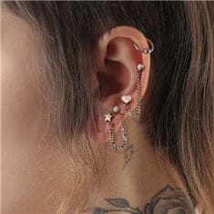 SPERKY4U Cartilage piercing do ucha s řetízkem, srdce