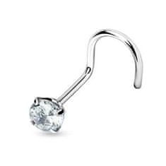 SPERKY4U Stříbrný piercing do nosu - zirkon 3mm