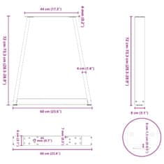 Vidaxl Nohy konferenčního stolku ve tvaru V 2 ks bílé 60x(72-73) cm