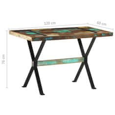 Vidaxl Jídelní stůl 120 x 60 x 76 cm masivní recyklované dřevo