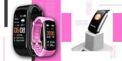 Giewont Smartband Giewont Fit&Go Duo Gw200-4 - Black + Řemínek Think Pink