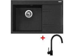 Sinks RIM 780 L Granblack + Vitalia černá matná