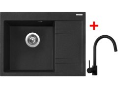 Sinks RIM 650 L Granblack + Vitalia černá matná