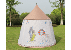 Lean-toys Stan Indiánský Tipi Pro Děti Béžová 125 Cm