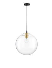 Nova Luce NOVA LUCE závěsné svítidlo MIRALE zlatý kov čiré sklo a černý PVC kabel E27 1x12W 230V IP20 bez žárovky 9416930