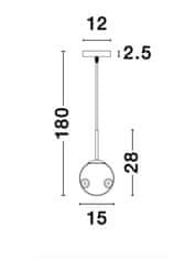 Nova Luce NOVA LUCE závěsné svítidlo SPADA zlatý kov a chromové sklo černý PVC kabel E27 1x12W 230V IP20 bez žárovky 9426751