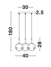 Nova Luce NOVA LUCE závěsné svítidlo SPADA zlatý kov a chromové sklo černý PVC kabel E27 3x12W 230V IP20 bez žárovky 9426753