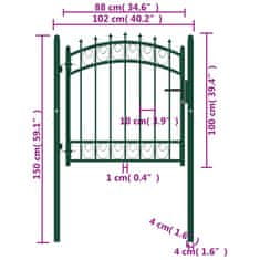 Vidaxl Plotová branka s hroty ocel 100 x 100 cm zelená