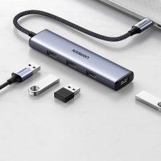 Ugreen UGREEN USB TYPE C HUB SPLITTER - 4X USB 3.2 GEN 1 STŘÍBRNÝ (CM473 20841)