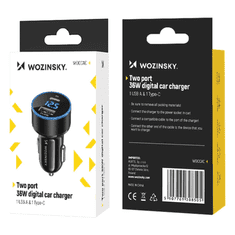 WOZINSKY WOZINSKY WDCCAC USB-C USB-A 36W AUTONABÍJEČKA - ČERNÁ