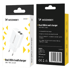 WOZINSKY WOZINSKY CUWCW 2.4A 2 X USB-A NÁSTĚNNÁ NABÍJEČKA - BÍLÁ