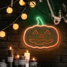 Forever Light Neonová LED dýně na zeď USB 25x32,5x1,6cm Halloween