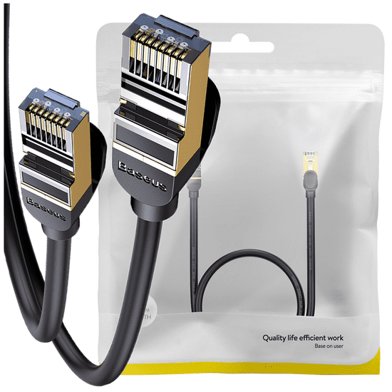 BASEUS BASEUS SPEED SEVEN RYCHLÝ SÍŤOVÝ KABEL RJ45 10GBPS 2M ČERNÝ (WKJS010301)