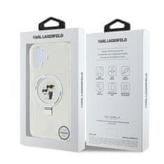 Karl Lagerfeld Zadní kryt Ringstand Karl and Choupette MagSafe pro iPhone 16 White