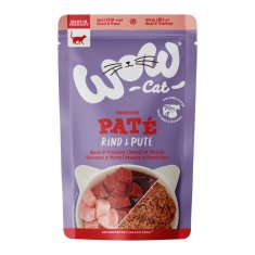 WOW Cat kapsička Paté Hovězí s krocanem Adult 125g