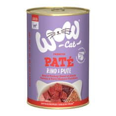 WOW Cat konzerva Paté Hovězí s krocanem Adult 400g