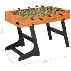 Vidaxl Skládací stolní fotbal 121 x 61 x 80 cm světle hnědý