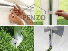 Penzo párty stan 6x12 Profi modro/bílý