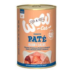 WOW Cat konzerva Paté Kuře s lososem Adult 400g