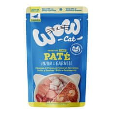 WOW Cat kapsička Paté Kuře s krevetami Kitten/Junior 125g