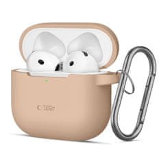 Tech-protect Silicone Hook pouzdro na Apple AirPods 4, béžové