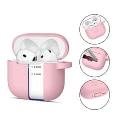 Tech-protect Silicone Hook pouzdro na Apple AirPods 4, růžové