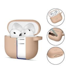 Tech-protect Silicone Hook pouzdro na Apple AirPods 4, béžové