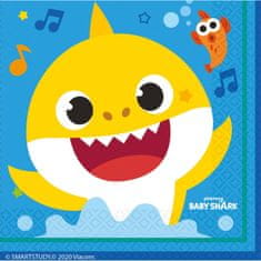 Amscan Ubrousky Baby Shark 16ks 33x33cm -