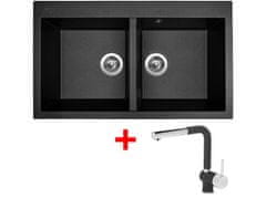 Sinks AMANDA 860 DUO Metalblack + Mix 3 P GR