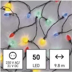 Emos LED vánoční řetěz Bulbs 9,8 m vícebarevný