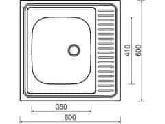 Sinks Dřez nerezový Sinks CLP-D 600 M 0,5mm matný