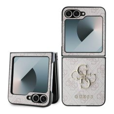 Guess Originální kryt GUESS Leather 4G Metal Logo GUHCZF64GMGPI pro Samsung Galaxy Z Flip 6 , barva růžová