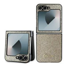 Guess Originální kryt GUESS 4G Glitter Script GUHCZF6HGGSHD pro Samsung Galaxy Z Flip 6 , barva zlatá