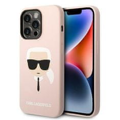 Karl Lagerfeld KLHMP14LSLKHLP hard silikonové pouzdro iPhone 14 PRO 6.1" light pink Silicone Karl`s Head Magsafe