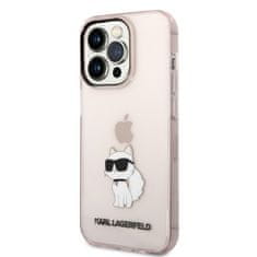 Karl Lagerfeld KLHCP14XHNCHTCP hard silikonové pouzdro iPhone 14 PRO MAX 6.7" pink Ikonik Choupette