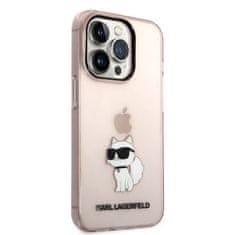 Karl Lagerfeld KLHCP14XHNCHTCP hard silikonové pouzdro iPhone 14 PRO MAX 6.7" pink Ikonik Choupette