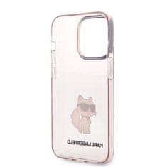 Karl Lagerfeld KLHCP14XHNCHTCP hard silikonové pouzdro iPhone 14 PRO MAX 6.7" pink Ikonik Choupette