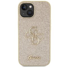 Guess hard kryt na iPhone 15 PLUS 6.7" Gold Glitter Script Big 4G