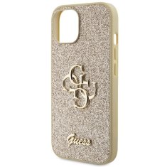 Guess hard kryt na iPhone 15 PLUS 6.7" Gold Glitter Script Big 4G