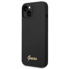 Guess GUHCP14MSLSMK hard silikonové pouzdro iPhone 14 PLUS 6.7" black Silicone Vintage Gold Logo