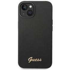 Guess GUHCP14MSLSMK hard silikonové pouzdro iPhone 14 PLUS 6.7" black Silicone Vintage Gold Logo