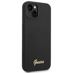 Guess GUHCP14MSLSMK hard silikonové pouzdro iPhone 14 PLUS 6.7" black Silicone Vintage Gold Logo