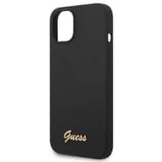 Guess GUHCP14MSLSMK hard silikonové pouzdro iPhone 14 PLUS 6.7" black Silicone Vintage Gold Logo