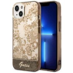 Guess GUHCP14SHGPLHC hard silikonové pouzdro iPhone 14 6.1" ochre Porcelain Collection