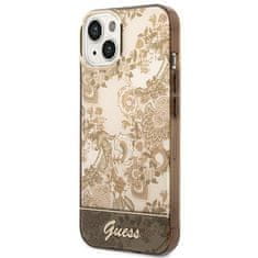 Guess GUHCP14SHGPLHC hard silikonové pouzdro iPhone 14 6.1" ochre Porcelain Collection