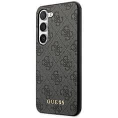 Guess GUHCS23SG4GFGR hard silikonové pouzdro Samsung Galaxy S23 5G grey 4G Metal Gold Logo