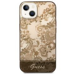 Guess GUHCP14SHGPLHC hard silikonové pouzdro iPhone 14 6.1" ochre Porcelain Collection