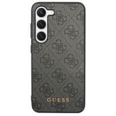 Guess GUHCS23SG4GFGR hard silikonové pouzdro Samsung Galaxy S23 5G grey 4G Metal Gold Logo