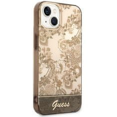 Guess GUHCP14SHGPLHC hard silikonové pouzdro iPhone 14 6.1" ochre Porcelain Collection