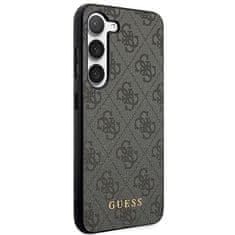 Guess GUHCS23SG4GFGR hard silikonové pouzdro Samsung Galaxy S23 5G grey 4G Metal Gold Logo